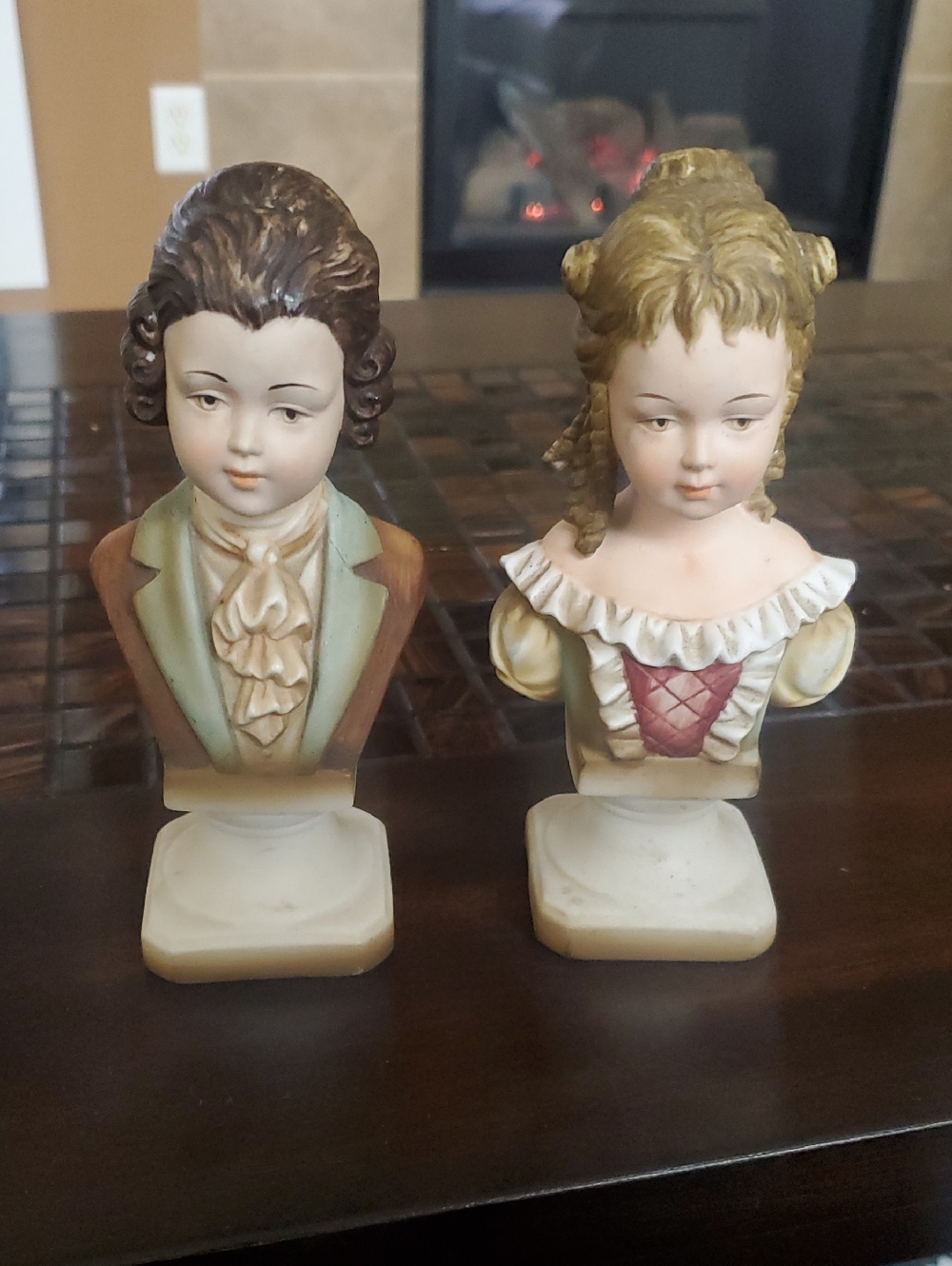Porcelain Lefton Victorian Girl And Boy Busts